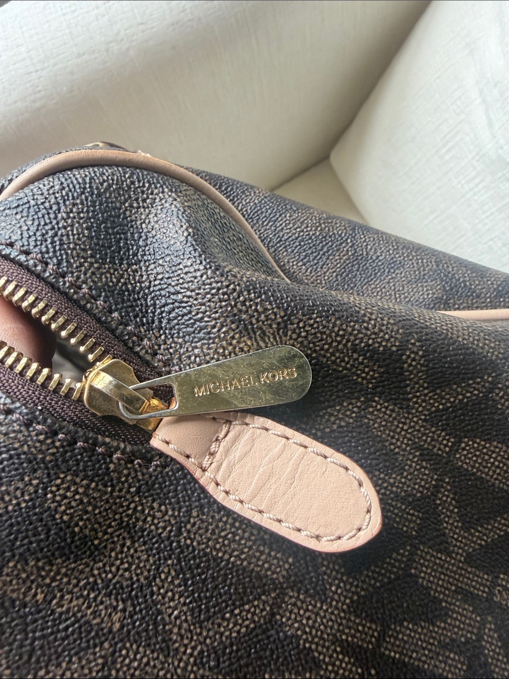 Michael Kors Dark Brown Monogram Satchel - Picture 6 of 10